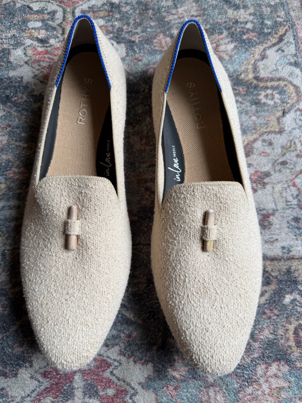 Rothy's Beige Boucle Loafers Women’s Size 11